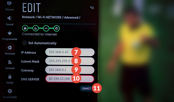 How to set up Smart DNS on LG TV: Step 6