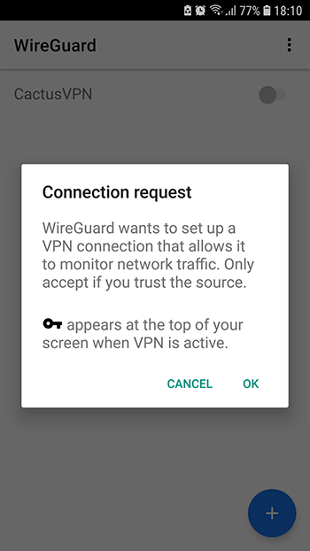 How to set up WireGuard VPN for Android: Step 7