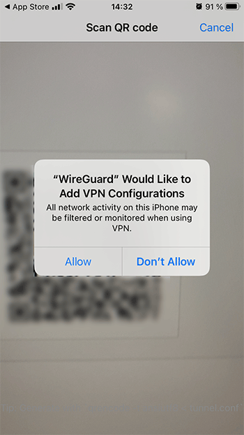 How to set up WireGuard VPN for iOS: Step 5