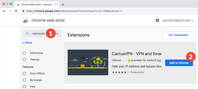 How to set up CactusVPN Extension for Chrome: Step 1