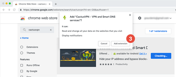 How to set up CactusVPN Extension for Chrome: Step 2