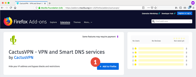 How to set up CactusVPN Extension for Firefox: Step 1