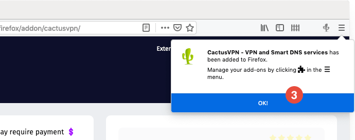How to set up CactusVPN Extension for Firefox: Step 3