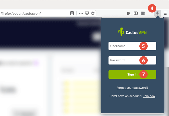 How to set up CactusVPN Extension for Firefox: Step 4