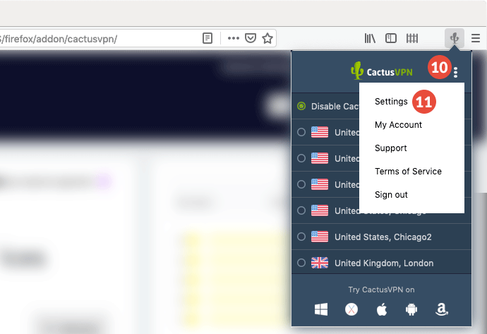 How to set up CactusVPN Extension for Firefox: Step 6