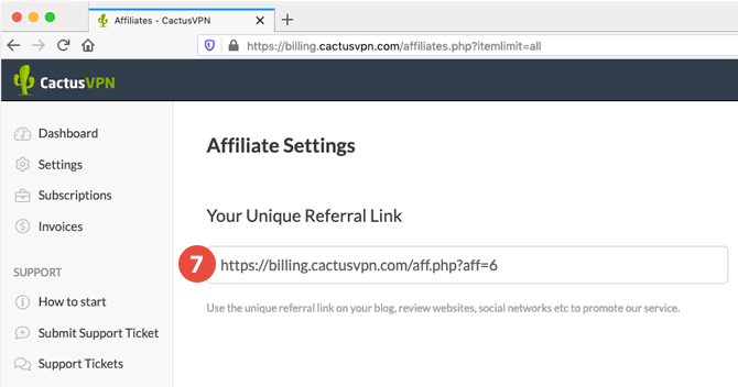 How to become a CactusVPN affiliate. Step 4