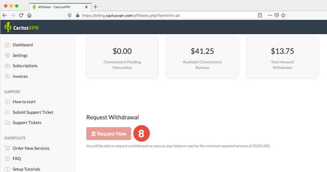 How to become a CactusVPN affiliate. Step 4