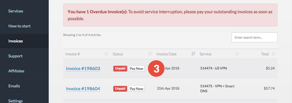 How to pay an existing invoice with Alipay, Boleto Bancario, Web Money, Yandex.Money or Qiwi: Step 3