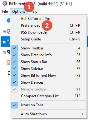 How to Set Up Proxy on BitTorrent: Step 1