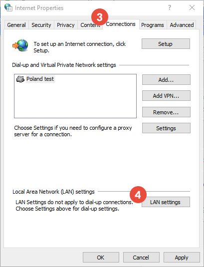 How to set up proxy on Internet Explorer: Step 2