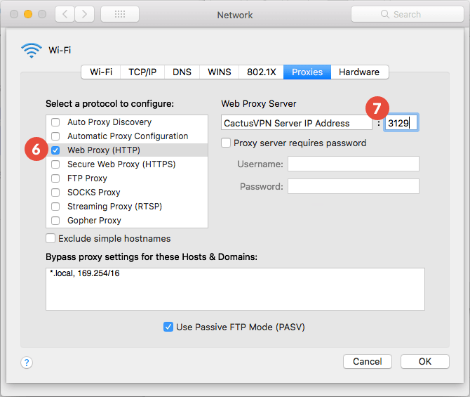 How to set up proxy on macOS: Step 4