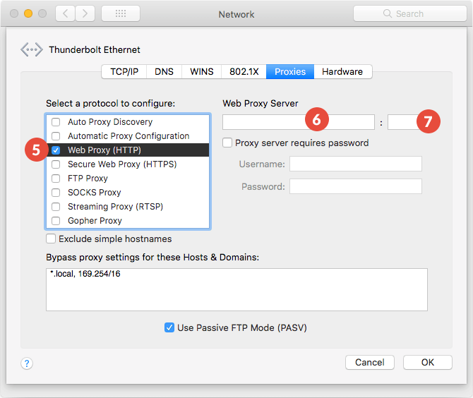 configurar proxy safari macbook