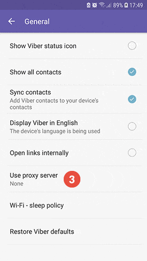 How to Set Up Proxy on Viber for Android: Step 3