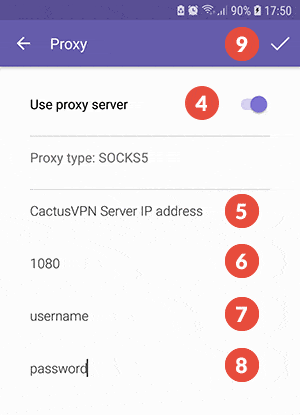 How to Set Up Proxy on Viber for Android: Step 4