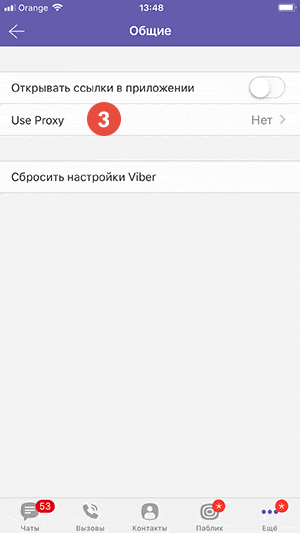 Как настроить прокси на Viber для iOS: Step 3