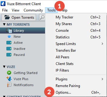 How to Set Up Proxy on Vuze: Step 1