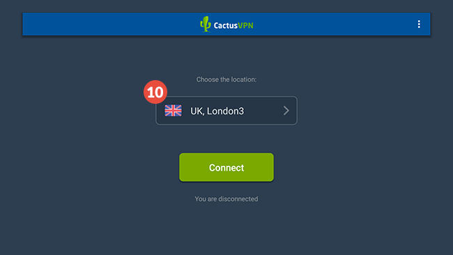 How to set up CactusVPN App for Android TV: Step 5