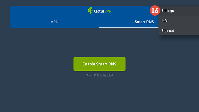 How to set up CactusVPN App for Android TV: Step 13