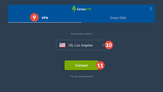 How to set up CactusVPN App for Android TV: Step 6