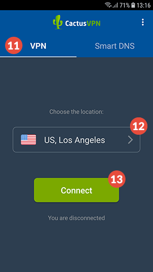 How to set up CactusVPN App for Android: Step 6