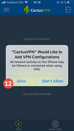 How to set up CactusVPN App for Android: Step 8
