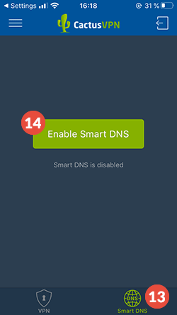 How to set up CactusVPN App for Android: Step 9