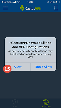 How to set up CactusVPN App for Android: Step 10