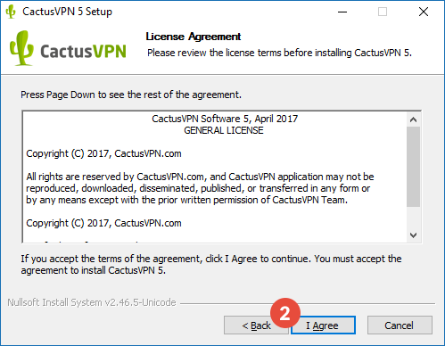 CactusVPN VPN Software for Windows Setup: Step 2