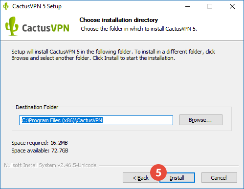 CactusVPN VPN Software for Windows Setup: Step 5