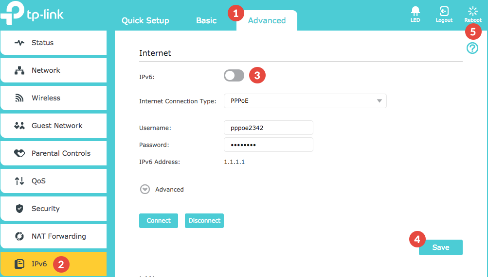 How to Disable IPv6 on TP-Link Routers Interface 1: Step 1