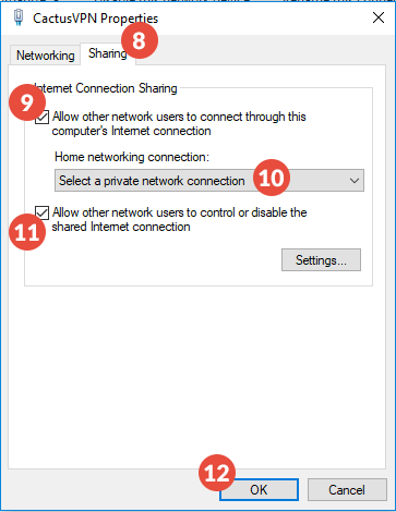How to Share VPN in Windows 10 using Wi-Fi: Step 8