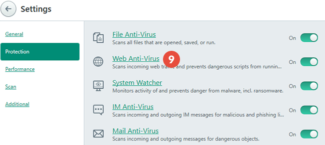 How to exclude files from scanning in Kaspersky Antivirus: Step 7