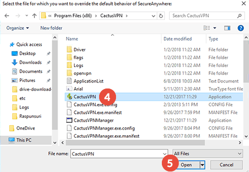 How to exclude files from scanning in Webroot Secureanywhere Antivirus: Step 3