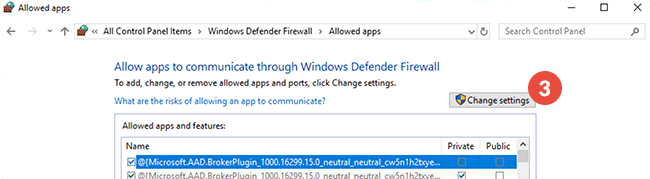 How to add exclusions for Windows Defender Firewall in Windows 10: Step 3