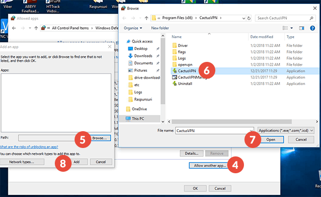 How to add exclusions for Windows Defender Firewall in Windows 10: Step 4