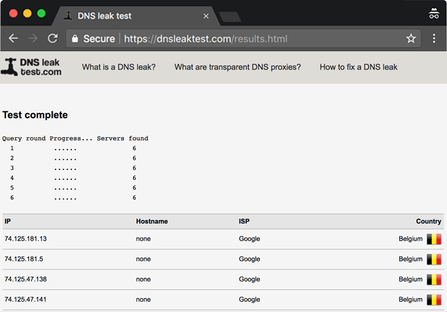 DNS Leak Test