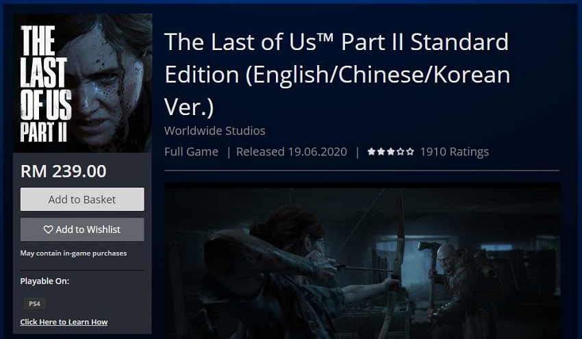 The Last of US Malaysian PSN