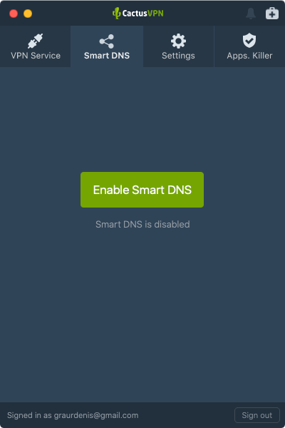 CactusVPN App Smart DNS