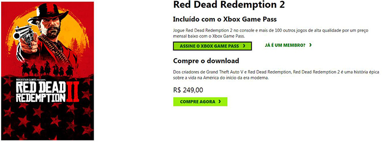 Red Dead Redemption 2 Price with Brazilian IP